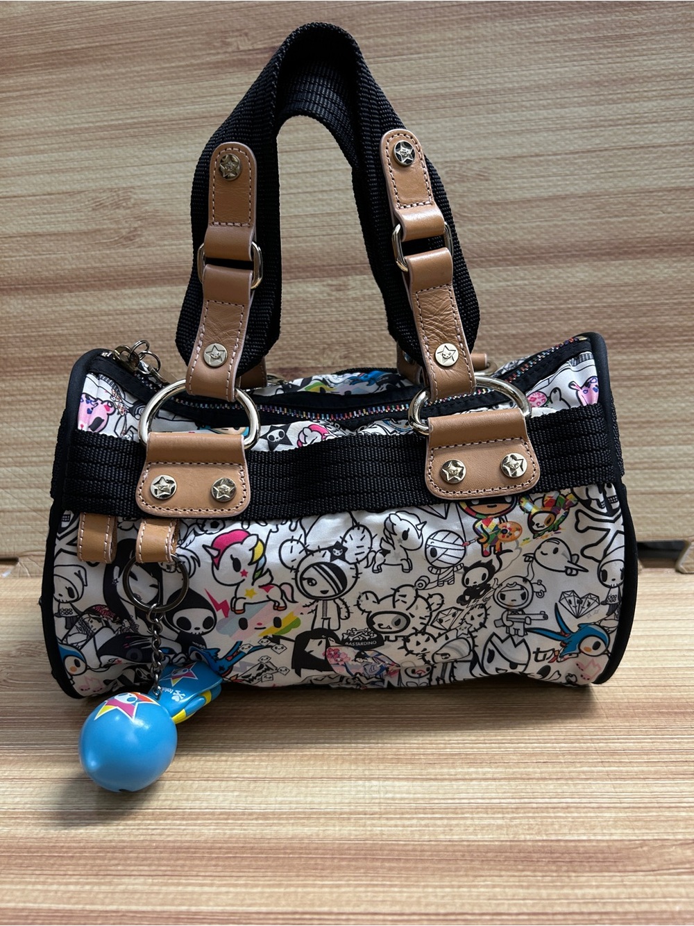 Rare Tokidoki Gioco Viva Casino Barrel Bag w/ Blue Qee Charm